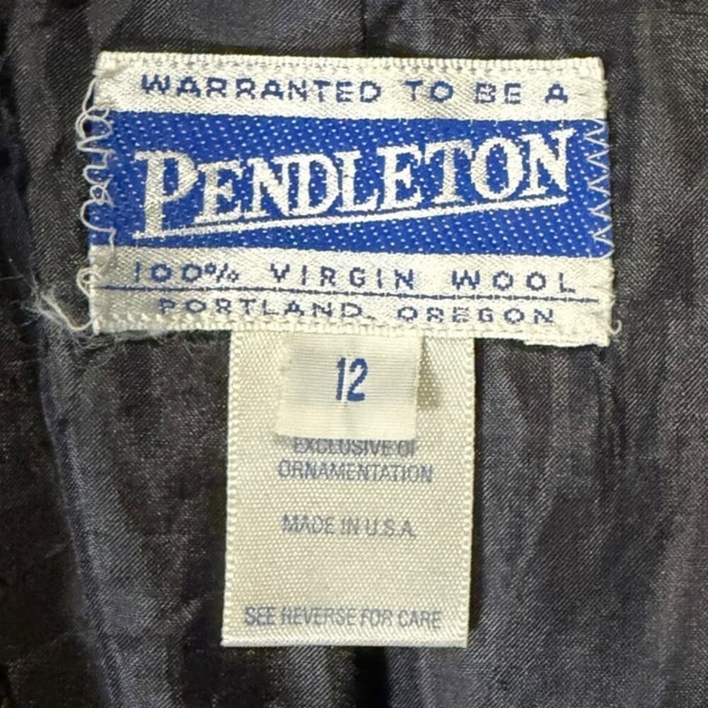 Pendleton Women's Wool Blazer Plaid Jacket Sz 10 Velvet Trim Equestrian Academia - Picture 3 of 10